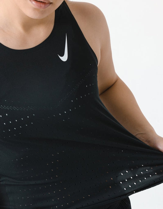 Nike Womens Aeroswift Running Singlet Run Jog Gym - Black
