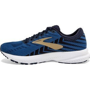 Load image into Gallery viewer, Brooks Mens Launch 6 Running Shoes  - Peacoat/Blue/Gold
