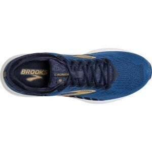 Load image into Gallery viewer, Brooks Mens Launch 6 Running Shoes - Peacoat/Blue/Gold | Adventureco
