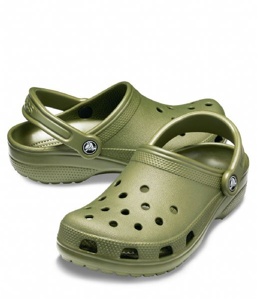 Crocs Classic Clogs Roomy Fit Sandal Clog Sandals Slides Waterproof - Army Green