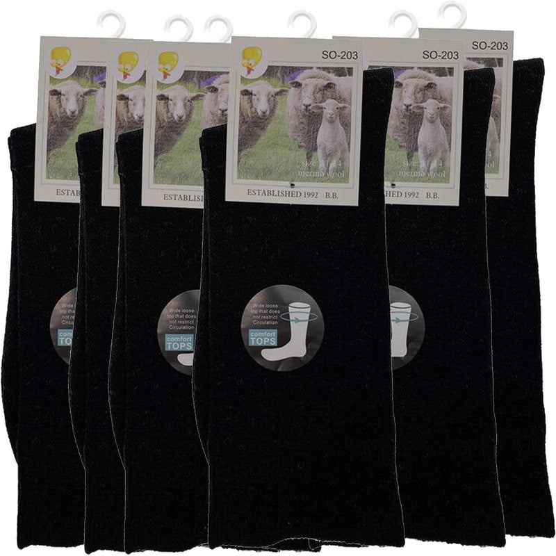 Load image into Gallery viewer, Merino Wool Mens Loose Top Thermal Socks Diabetic Comfort Circulation - 6 Pairs
