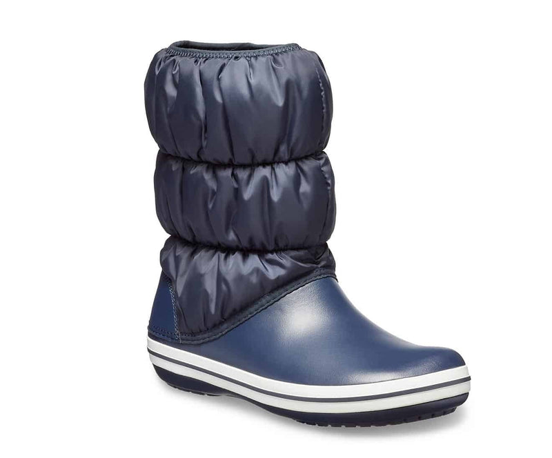 Load image into Gallery viewer, Crocs Womens Winter Puff Boot Puffer Shoes - Navy/White
