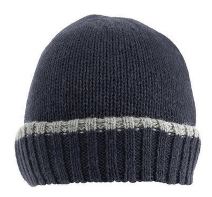 Dents Mens Knitted Hat w/ Turn Up Brim Warm Winter Ski - Navy / Slate