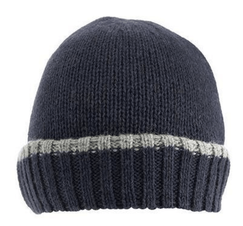 Load image into Gallery viewer, Dents Mens Knitted Hat w/ Turn Up Brim Warm Winter Ski - Navy / Slate
