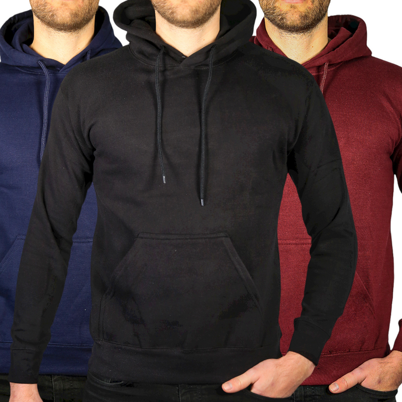 Load image into Gallery viewer, 3x Adult Mens 100% Cotton Fleece Hoodie Jumper Pullover Sweater Warm Sweatshirt
