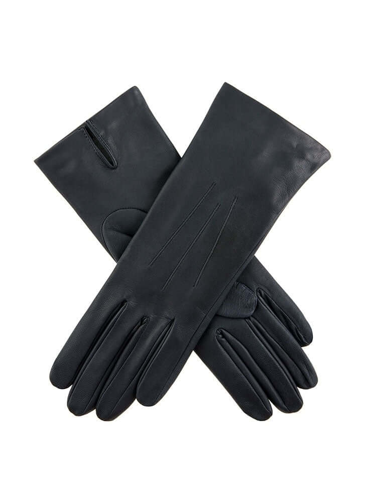 Load image into Gallery viewer, Dents Felicity Womens Silk Lined Leather Gloves - Navy
