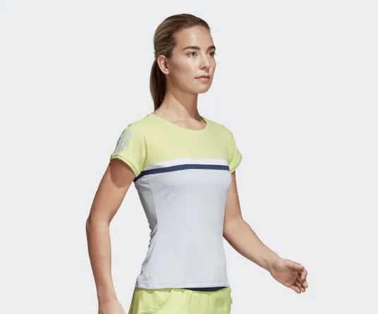 Adidas Womens Club Tee Short Sleeve Top T-Shirt Tennis Sport - Aero Blue