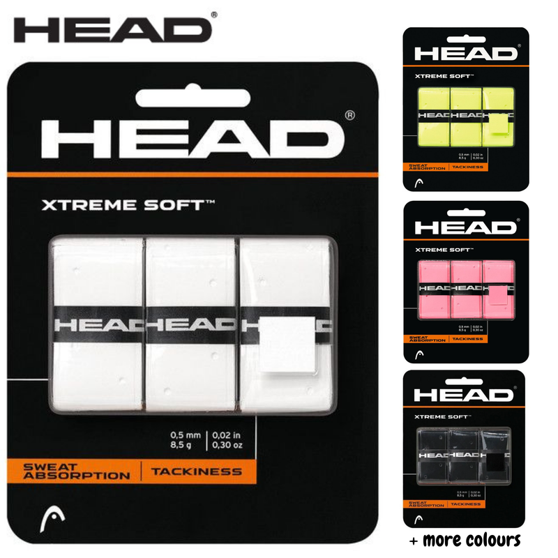 Load image into Gallery viewer, Pack of 3 HEAD XtremeSoft Overgrip Tennis Squash Over Grip Super Tacky Anti-Slip
