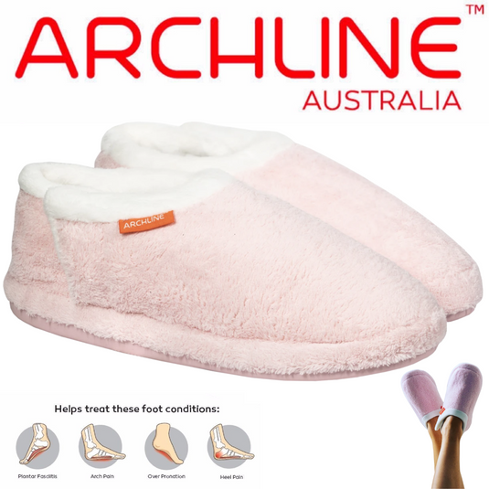 ARCHLINE Orthotic Slippers Closed Scuffs Moccasins - Pink