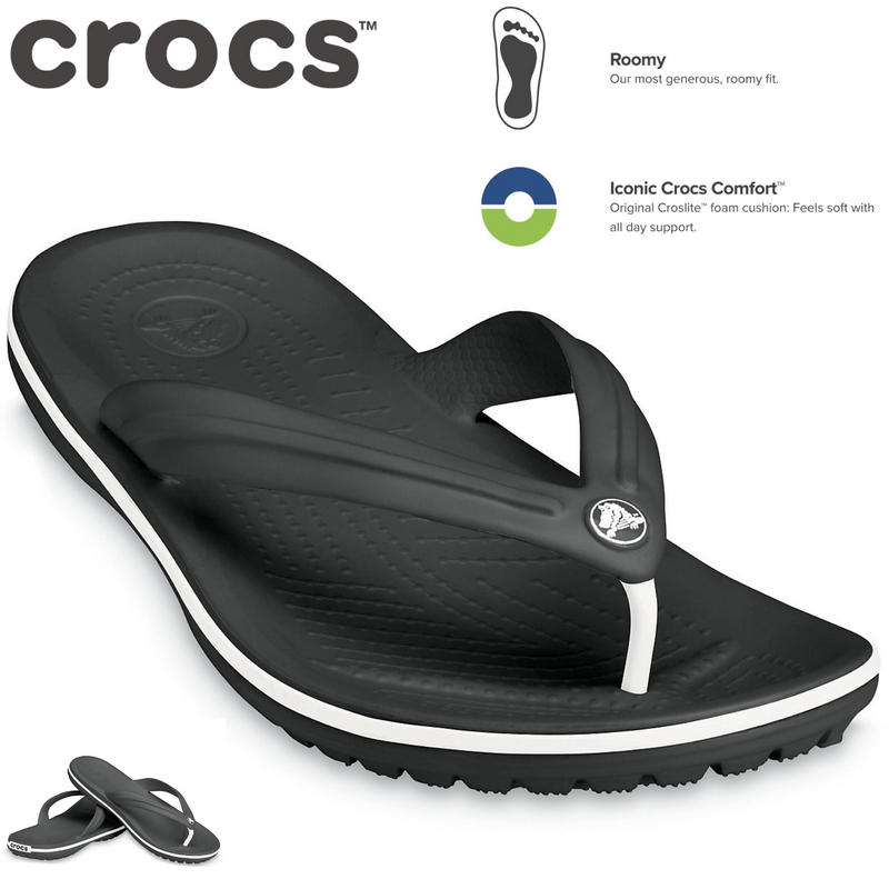 Load image into Gallery viewer, Crocs Crocband Croslite Flip Flops Thongs Summer - Black
