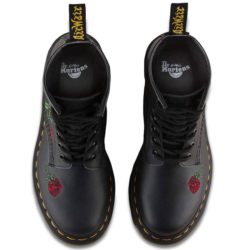 Load image into Gallery viewer, Dr. Martens 1460 Vonda Boots 8 Eye Floral Womens Shoes - Black
