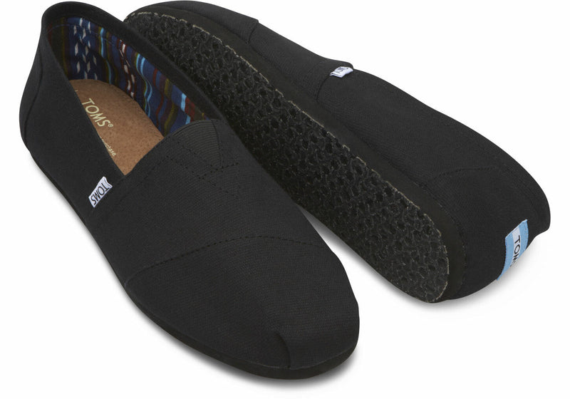 Load image into Gallery viewer, TOMS Mens Canvas Epadrilles Alpargata Shoes - Black On Black
