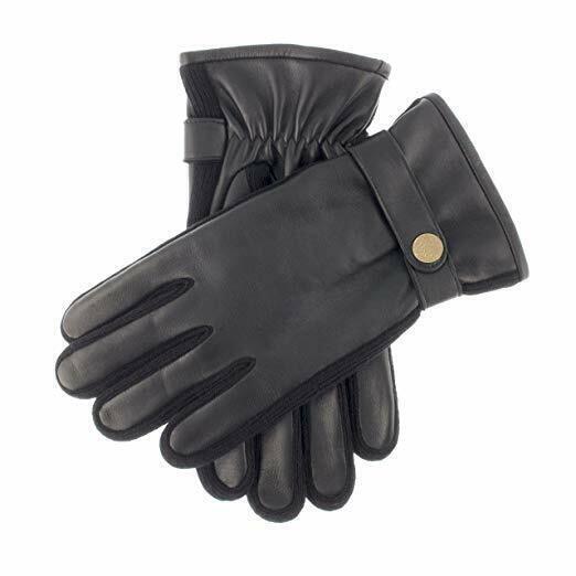 Load image into Gallery viewer, Dents Mens Leather Gloves with Buckle Winter Warm - Black
