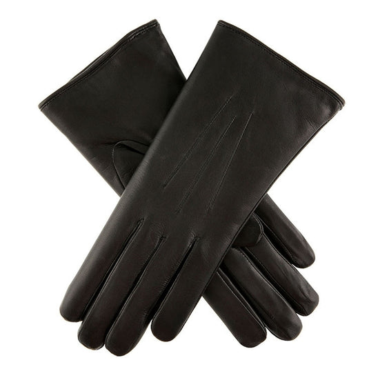 DENTS Ripley Womens Rabbit Fur Lined Leather Gloves MADE IN UK - Black | Adventureco