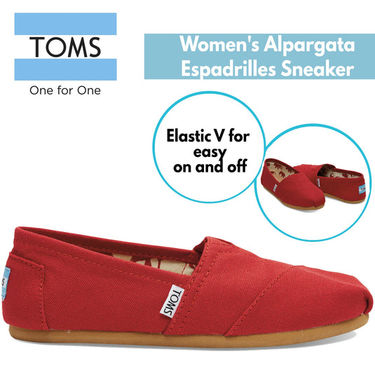 TOMS Womens Alpargata Classic Espadrilles - Red