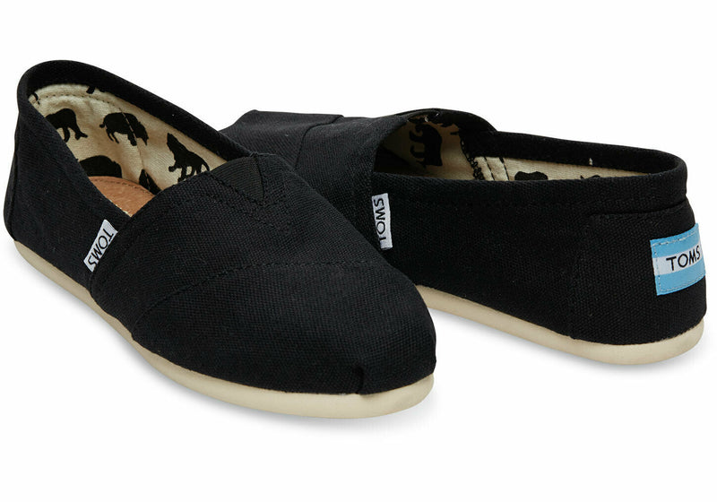 Load image into Gallery viewer, TOMS Womens Alpargata Classic Canvas Sneaker Shoes Espadrilles - Black
