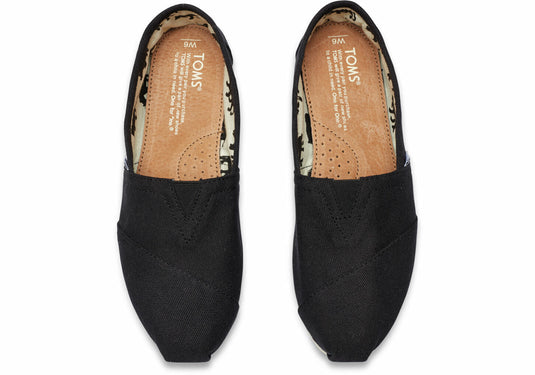 TOMS Womens Alpargata Classic Canvas Sneaker Shoes Espadrilles - Black