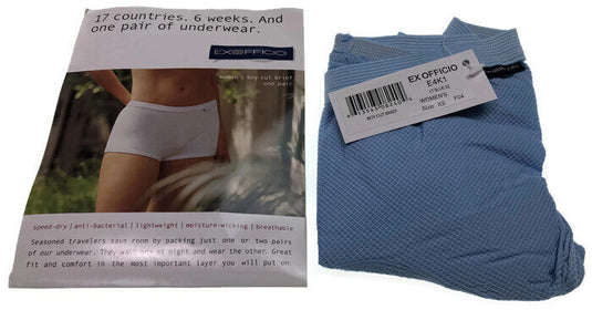ExOfficio Womens Boy Cut Brief Undies Underwear - Light Blue | Adventureco