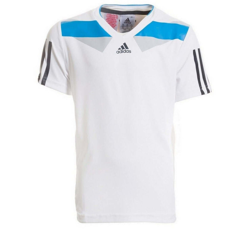 Load image into Gallery viewer, Adidas Kids BARR Tee Tennis Top White Climacool T-Shirt Training Sports Athletic
