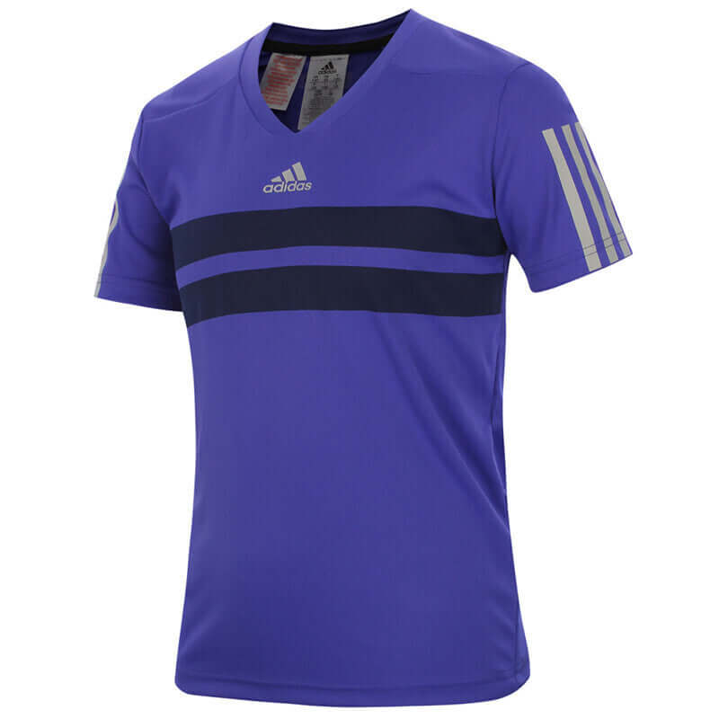 Load image into Gallery viewer, Adidas Boy&#39;s Andy Murray Barricade T-Shirt Purple V-Neck Tee Sports Athletic | Adventureco
