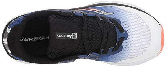 Saucony Boys Youth S-Ride ISO Sneakers Runners Shoes - White/Blue/Vizi Red