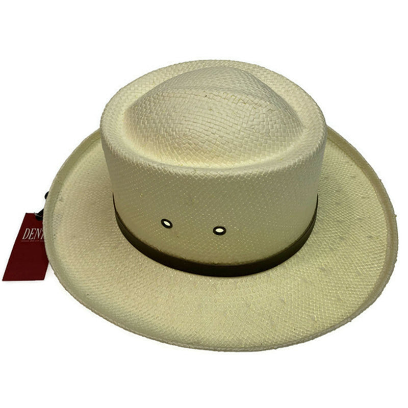 Load image into Gallery viewer, DENTS Paper Straw Hat Wide Brim Sun Beach Gold Cap Summer Natural Protection
