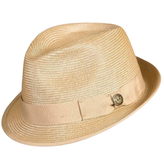 Goorin Bros Baseline Stingy Brim Fedora Hat Trilby Summer Straw - Tan