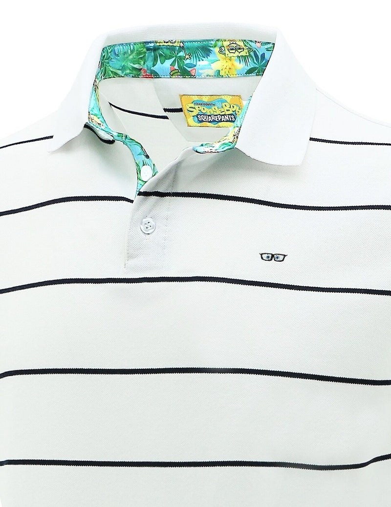 Load image into Gallery viewer, SpongeBob Squarepants Mens Polo Shirt - White Stripe
