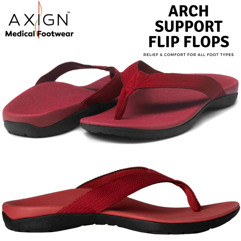 Load image into Gallery viewer, AXIGN Premium Orthotic Arch Support Flip Flops - Red
