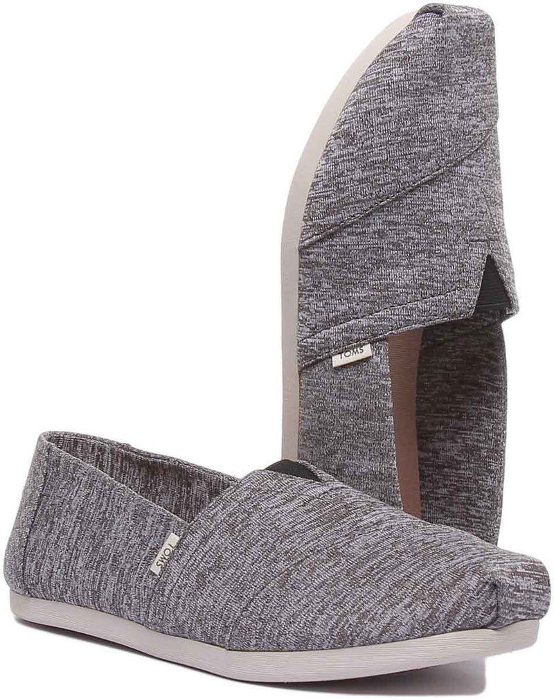 Load image into Gallery viewer, TOMS Womens Classic Canvas Sneaker Shoes Espadrilles - Black Melange Knit
