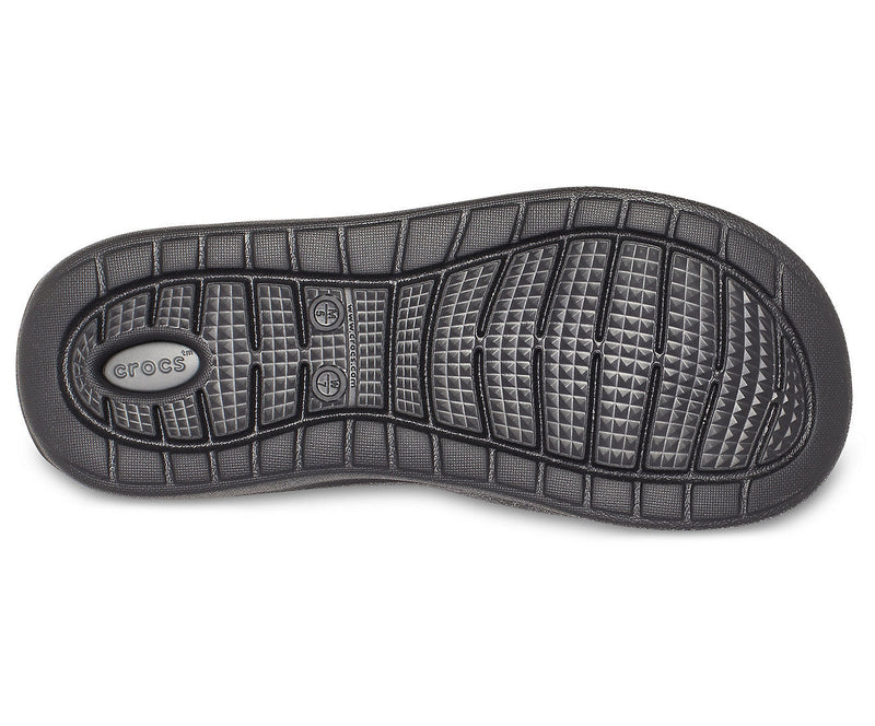 Load image into Gallery viewer, Crocs Mens LiteRide Flip Flops Thongs - Black/Slate Grey
