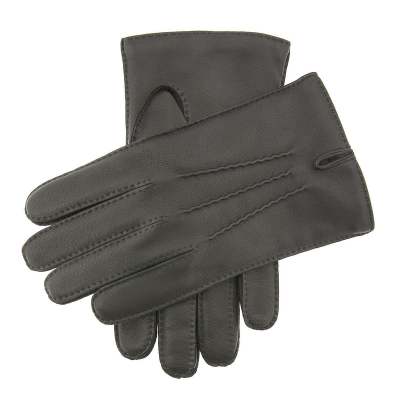 Load image into Gallery viewer, Dents Mens Leather Glove With Three Stitch Points w Wool Lining Warm Winter - Black
