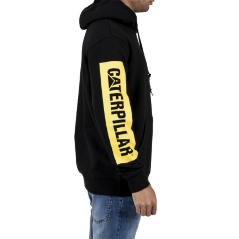 Load image into Gallery viewer, Caterpillar Triton Block Hoody Hooded Sweat Hoodie Jumper - Black/Yellow
