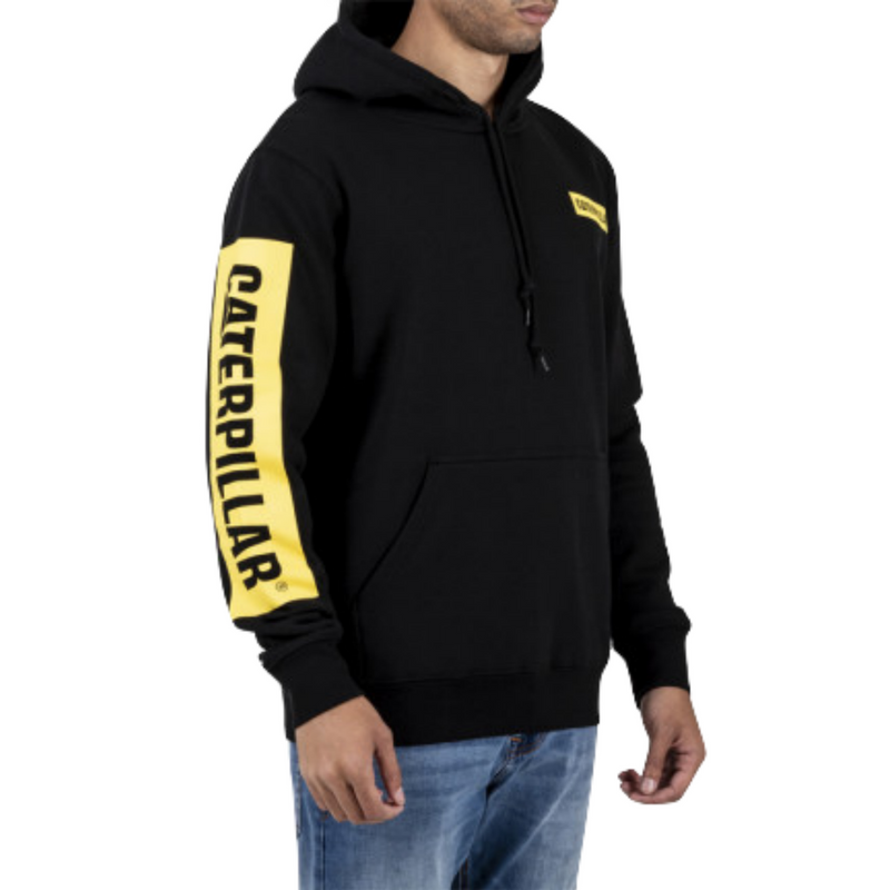 Load image into Gallery viewer, Caterpillar Triton Block Hoody Hooded Sweat Hoodie Jumper - Black/Yellow
