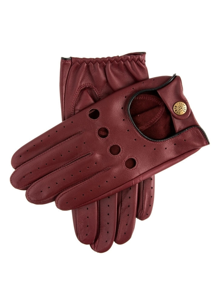 Load image into Gallery viewer, Dents Delta Mens Classic Leather Driving Gloves - Wine/Black
