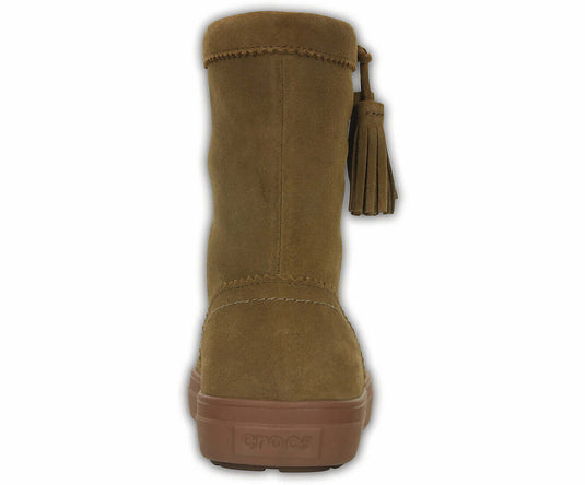 Crocs LodgePoint Womens Suede Leather Pull On Boots Ugg - Hazelnut | Adventureco