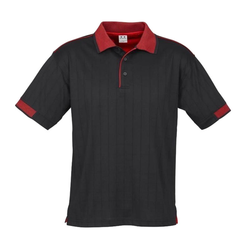 Load image into Gallery viewer, Mens Polo Shirt Top T Shirt Casual Cotton Blend Cool Dry - Black/Red - Small
