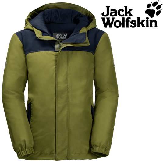 Jack Wolfskin Flex Shield B Kajak Falls Boys Jacket Winter Warm Hood Reflectors