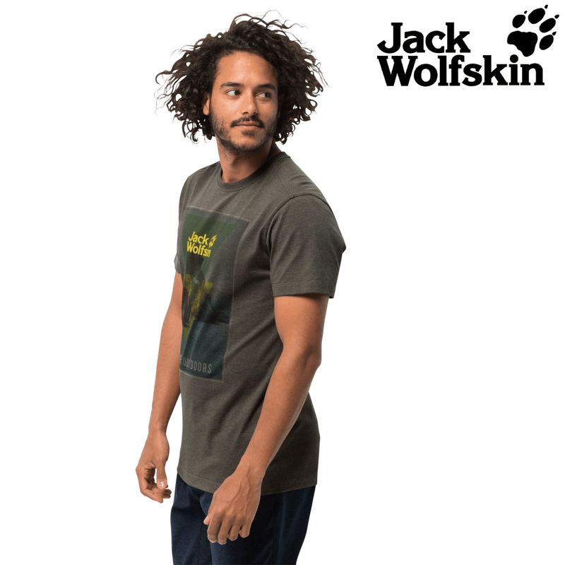 Load image into Gallery viewer, Jack Wolfskin Mountain T Mens Short-Sleeve T-shirt Quick-drying Cotton Top
