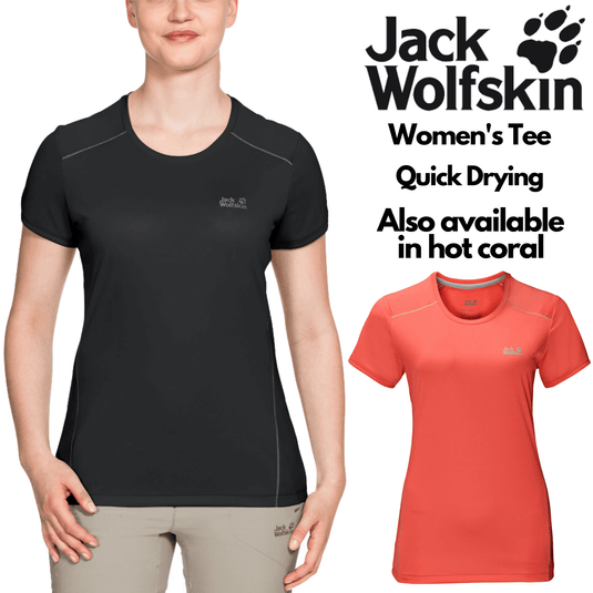 Jack Wolfskin Womens Rock Chill Tee T Shirt Top Quick Drying