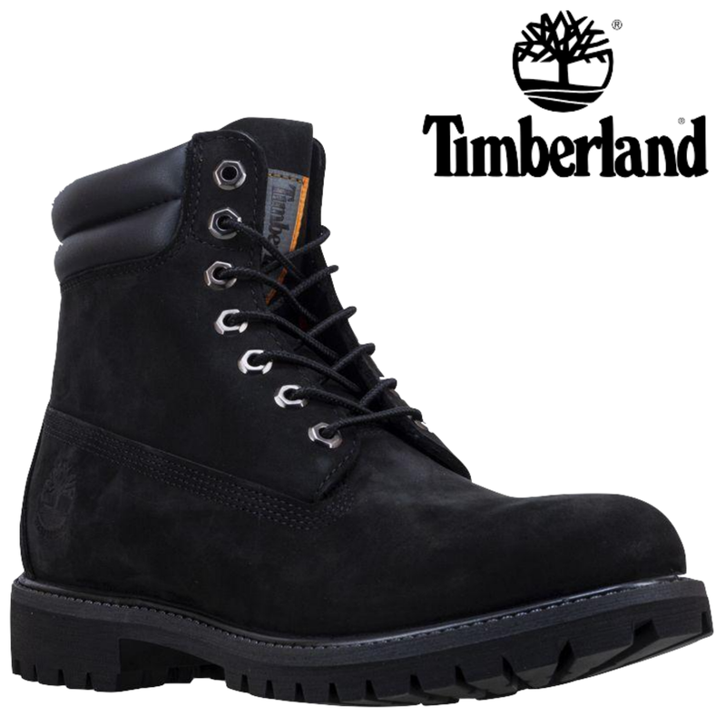 Load image into Gallery viewer, Timberland Mens 6&quot; Double Collar Boots Leather Shoes Lightweight - Black Nubuck
