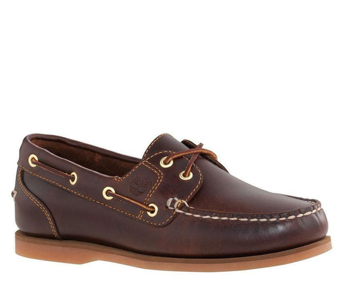 Timberland Womens Classic Amherst 2 Eye Boat Shoes Leather Loafers Flat - Brown