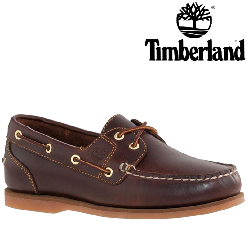 Load image into Gallery viewer, Timberland Womens Classic Amherst 2 Eye Boat Shoes Leather Loafers Flat - Brown
