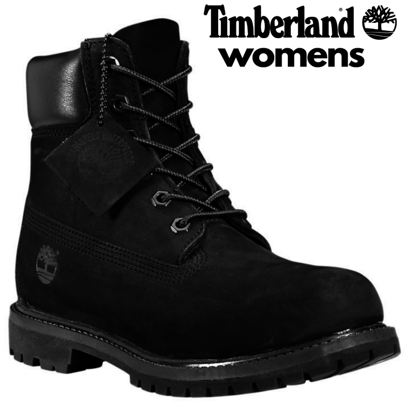 Load image into Gallery viewer, Timberland Womens Premium 6&quot; Waterproof Leather Boots Classic Ladies - Black Nubuck
