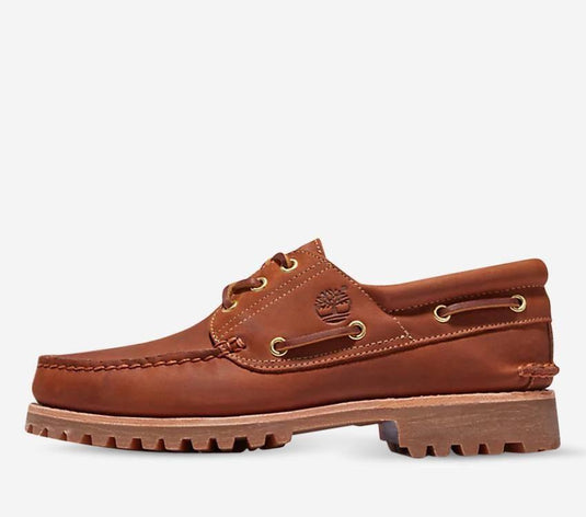 Timberland Mens Authentic Handsewn Boat Shoes Rust Full Grain Leather - Rust