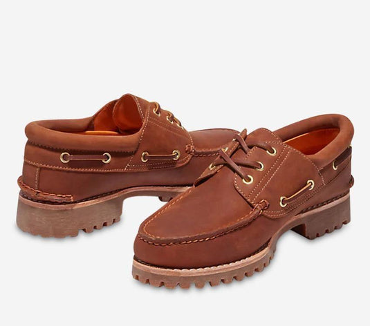 Timberland Mens Authentic Handsewn Boat Shoes Rust Full Grain Leather - Rust