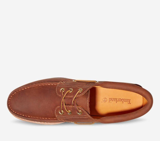 Timberland Mens Authentic Handsewn Boat Shoes Rust Full Grain Leather - Rust