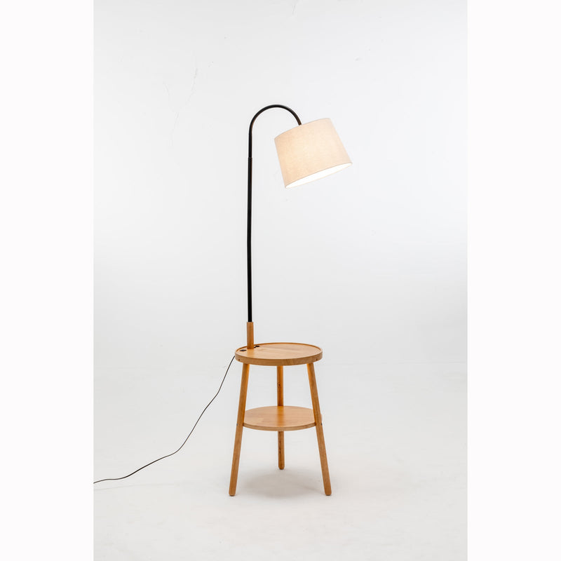 Load image into Gallery viewer, Naples Tripod Floor Lamp Shelf Storage Drawer Bed Side Table Light w/ USB Charger
