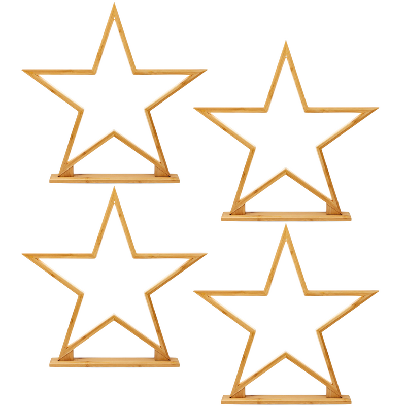 Load image into Gallery viewer, 4x 52cm Large Bamboo Star LED Table Lamp Light Modern Bedside - Natural
