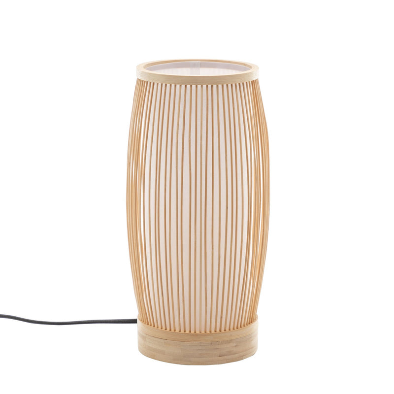 Load image into Gallery viewer, Natural Woven Bamboo Cylinder Table Lamp Light Shade Boho Tropical Coastal
